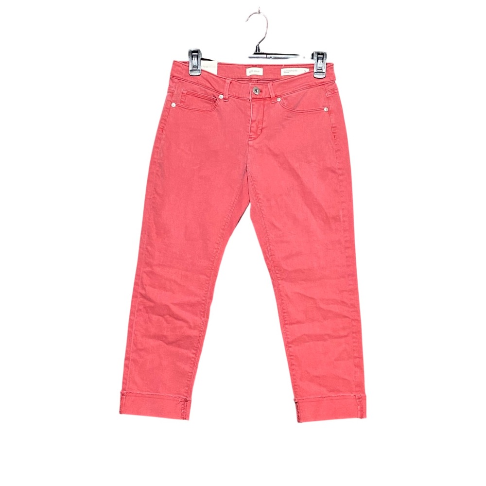 J. Jill Authentic Fit Cropped Jeans Petite 2P Light Cherry Red Low Rise NWT